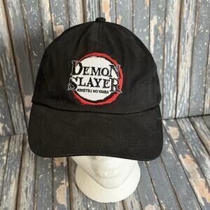 Demon Slayer Hat Cap Strap Back Adjustable Mens Black Kimetsu No Yaiba Anime